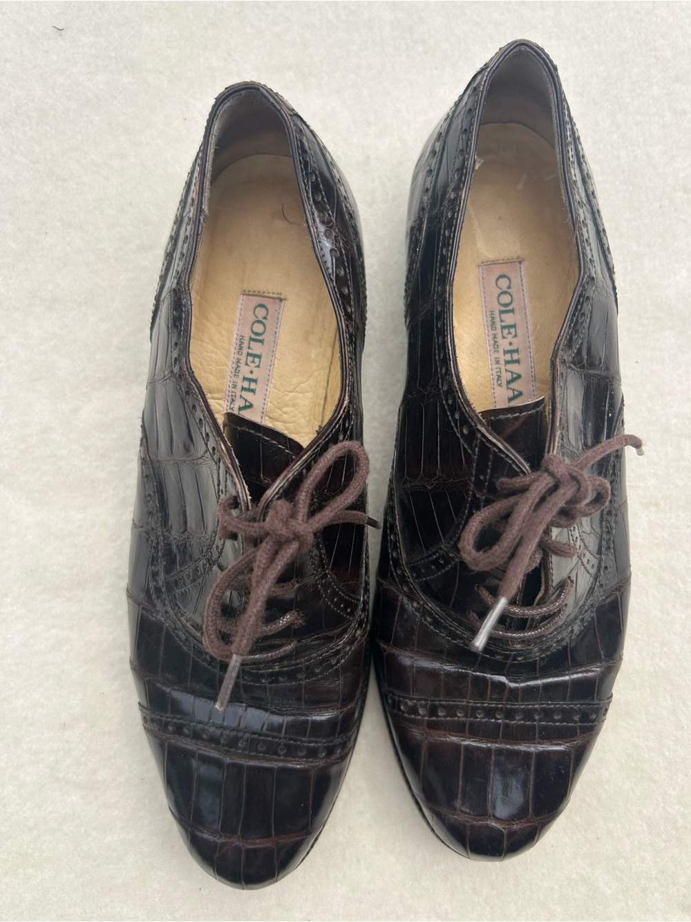 Vintage Bragano by Cole Haan Women’s Oxford Alligator Shoes Size 6.5 B